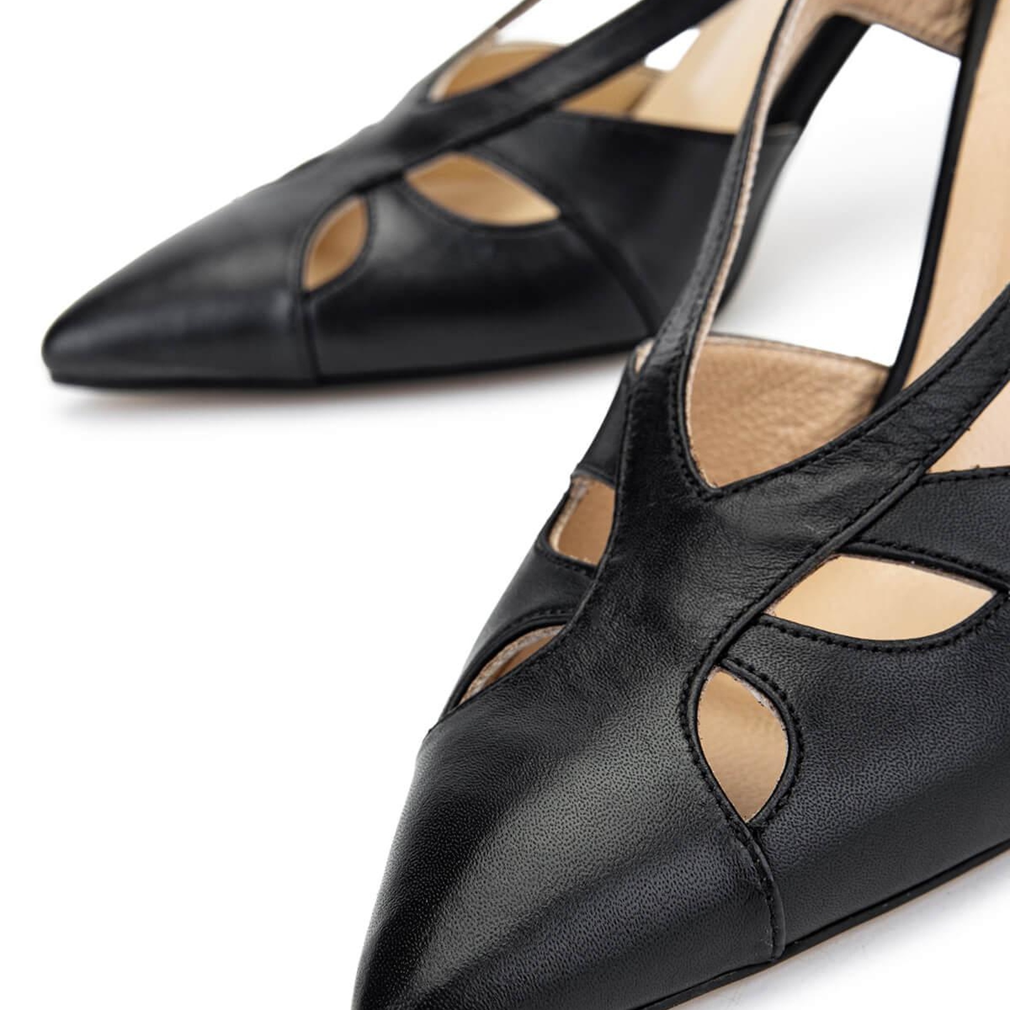 Tamer Tanca Kadın Hakiki Deri Siyah Deri Topuklu Ayakkabı