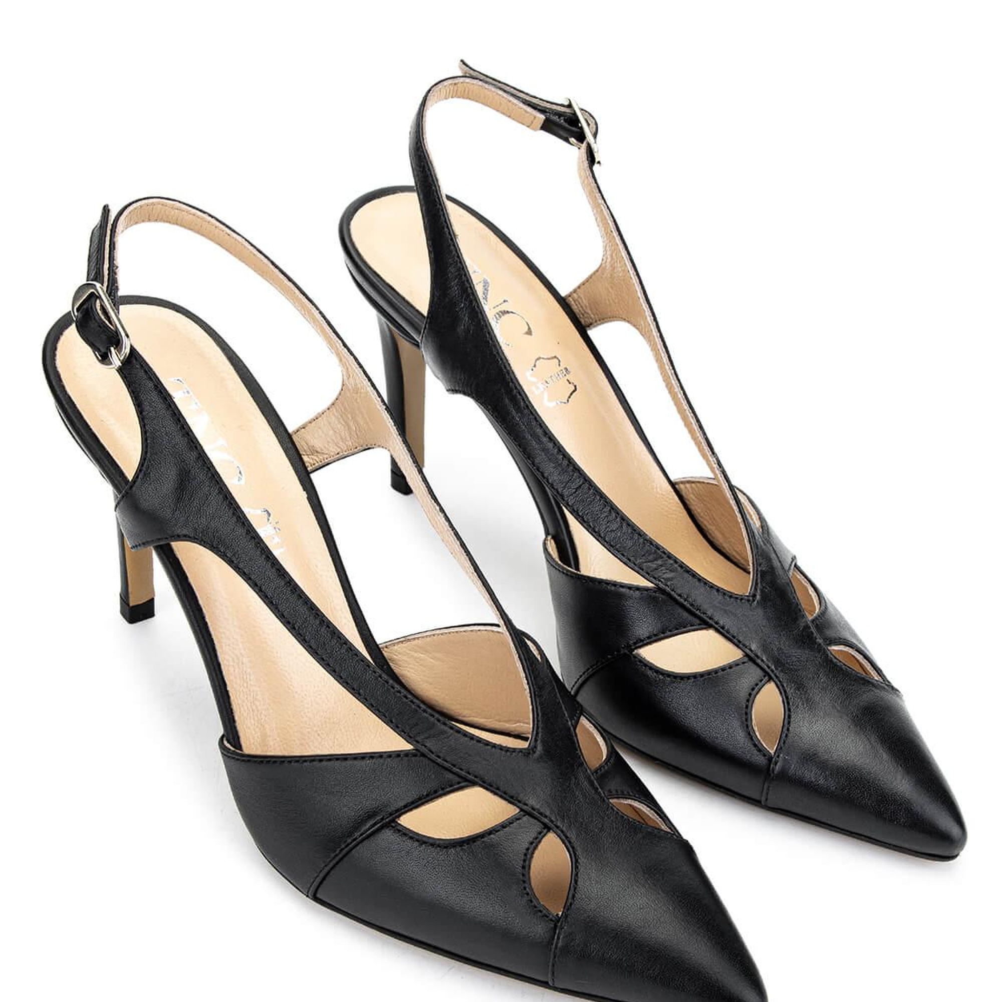 Tamer Tanca Kadın Hakiki Deri Siyah Deri Topuklu Ayakkabı