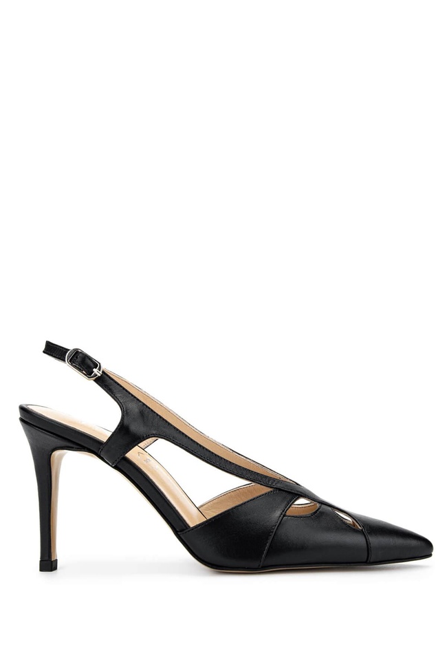  Tamer Tanca Kadın Hakiki Deri Siyah Deri Topuklu Ayakkabı