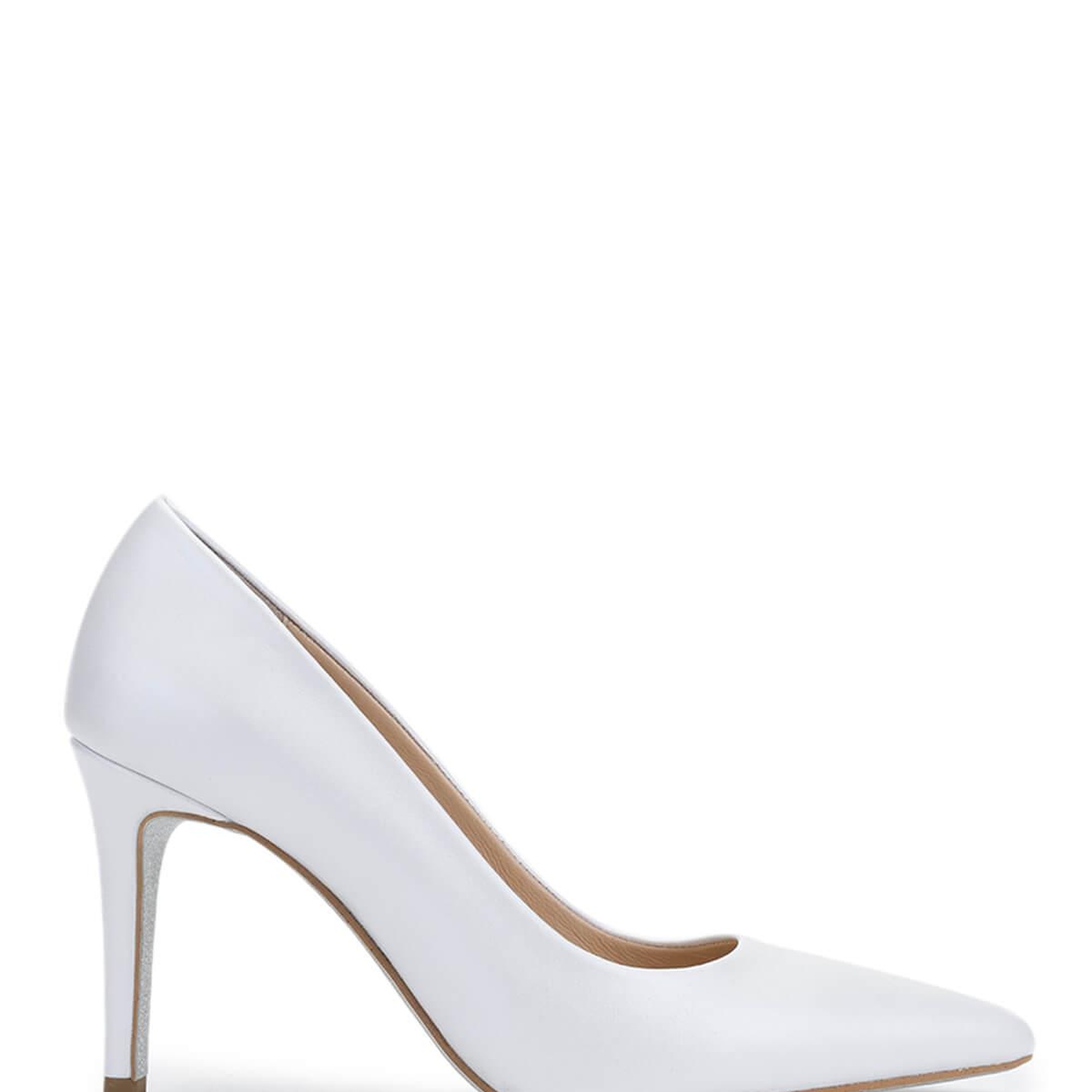 Tamer Tanca Kadın Hakiki Deri Beyaz Sedef Topuklu Ayakkabı