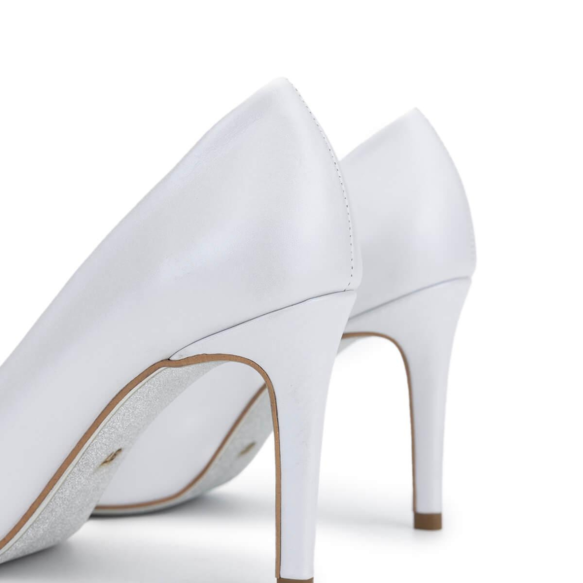 Tamer Tanca Kadın Hakiki Deri Beyaz Sedef Topuklu Ayakkabı