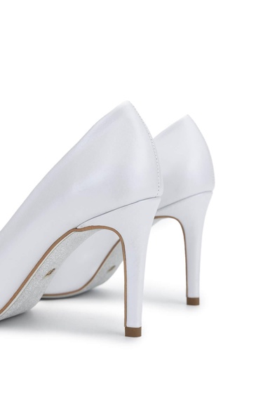  Tamer Tanca Kadın Hakiki Deri Beyaz Sedef Topuklu Ayakkabı