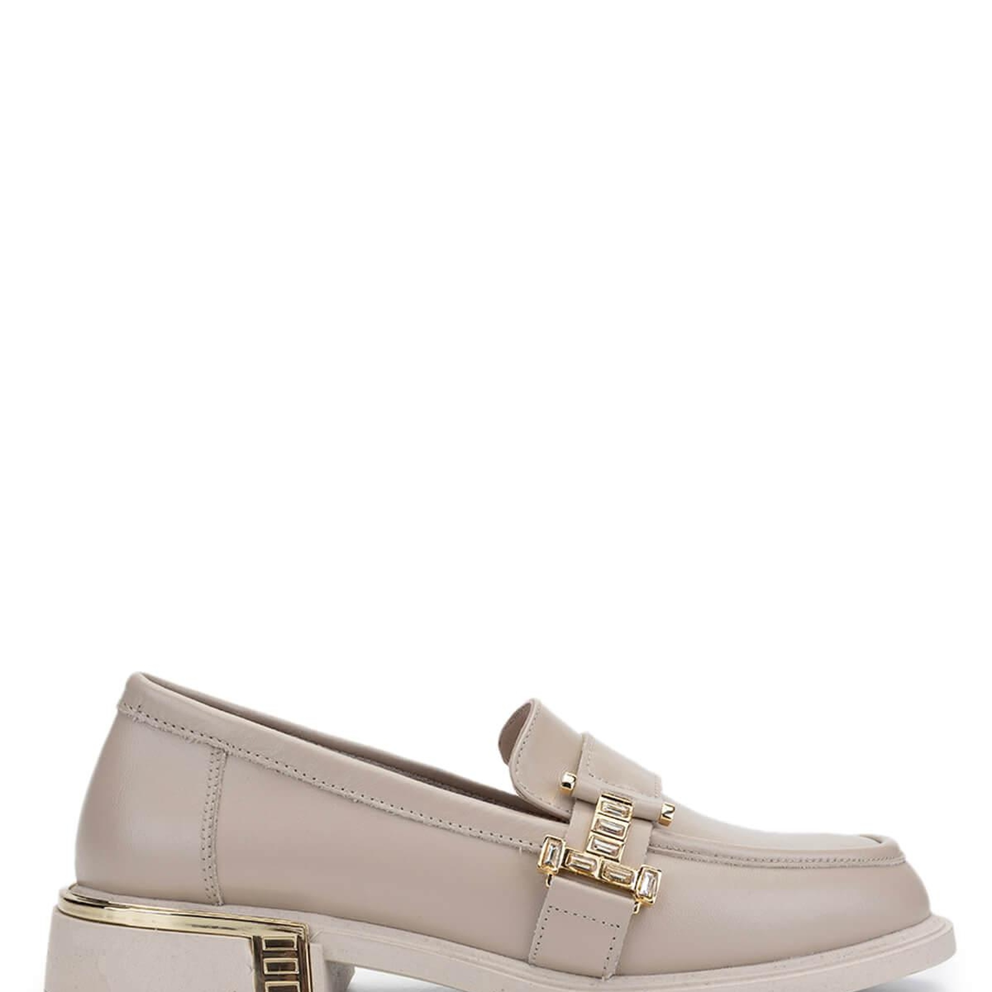 Tamer Tanca Kadın Hakiki Deri Bej Loafer Ayakkabı