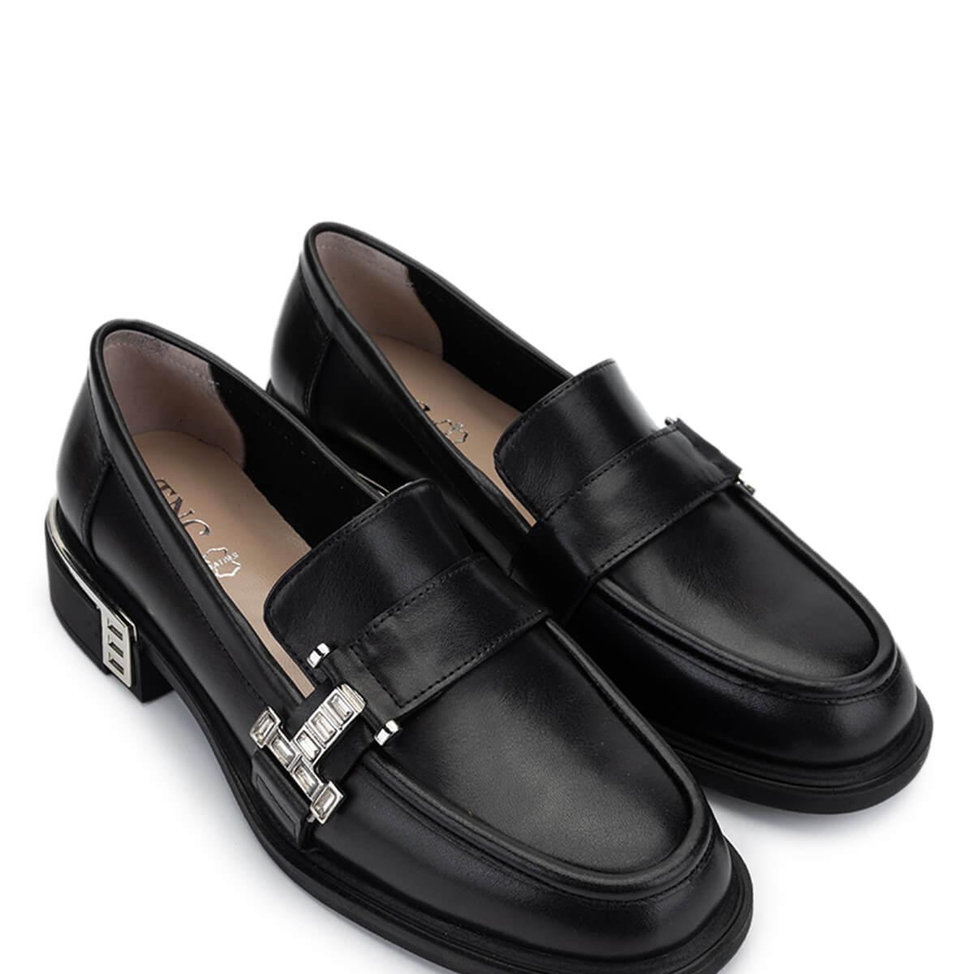 Tamer Tanca Kadın Hakiki Deri Siyah Deri Loafer Ayakkabı