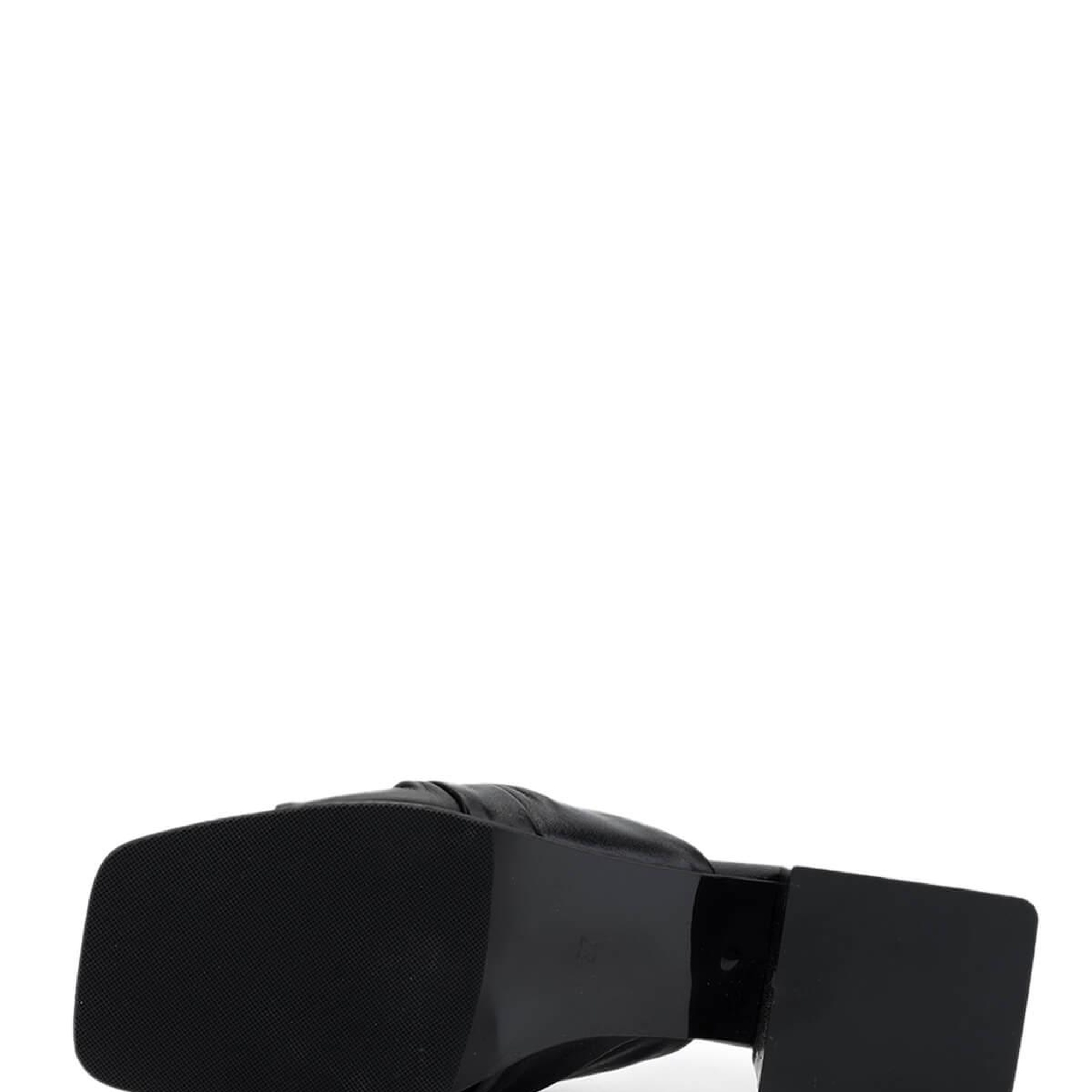 Tamer Tanca Kadın Hakiki Deri Siyah Topuklu Terlik