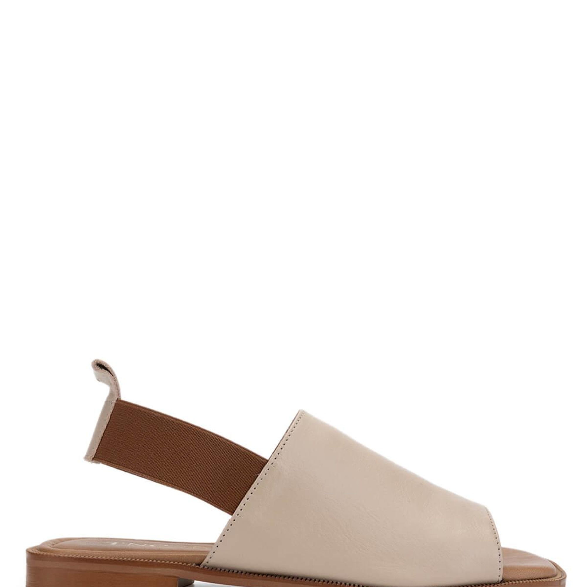 Tamer Tanca Kadın Hakiki Deri Bej Düz Sandalet