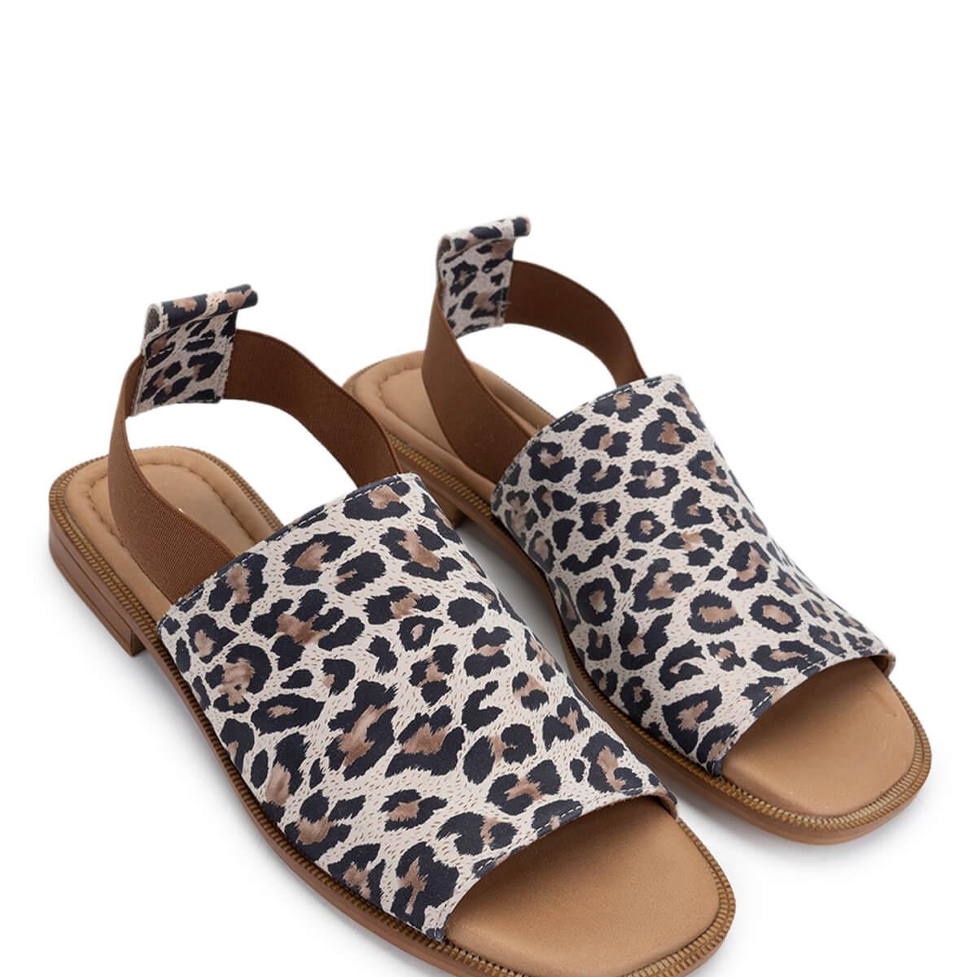 Tamer Tanca Kadın Hakiki Deri Leopar Düz Sandalet
