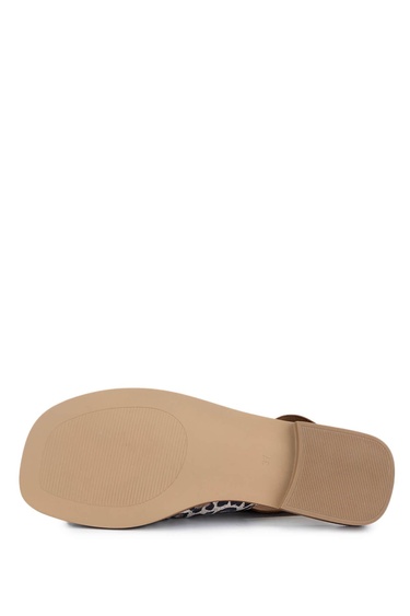  Tamer Tanca Kadın Hakiki Deri Leopar Düz Sandalet