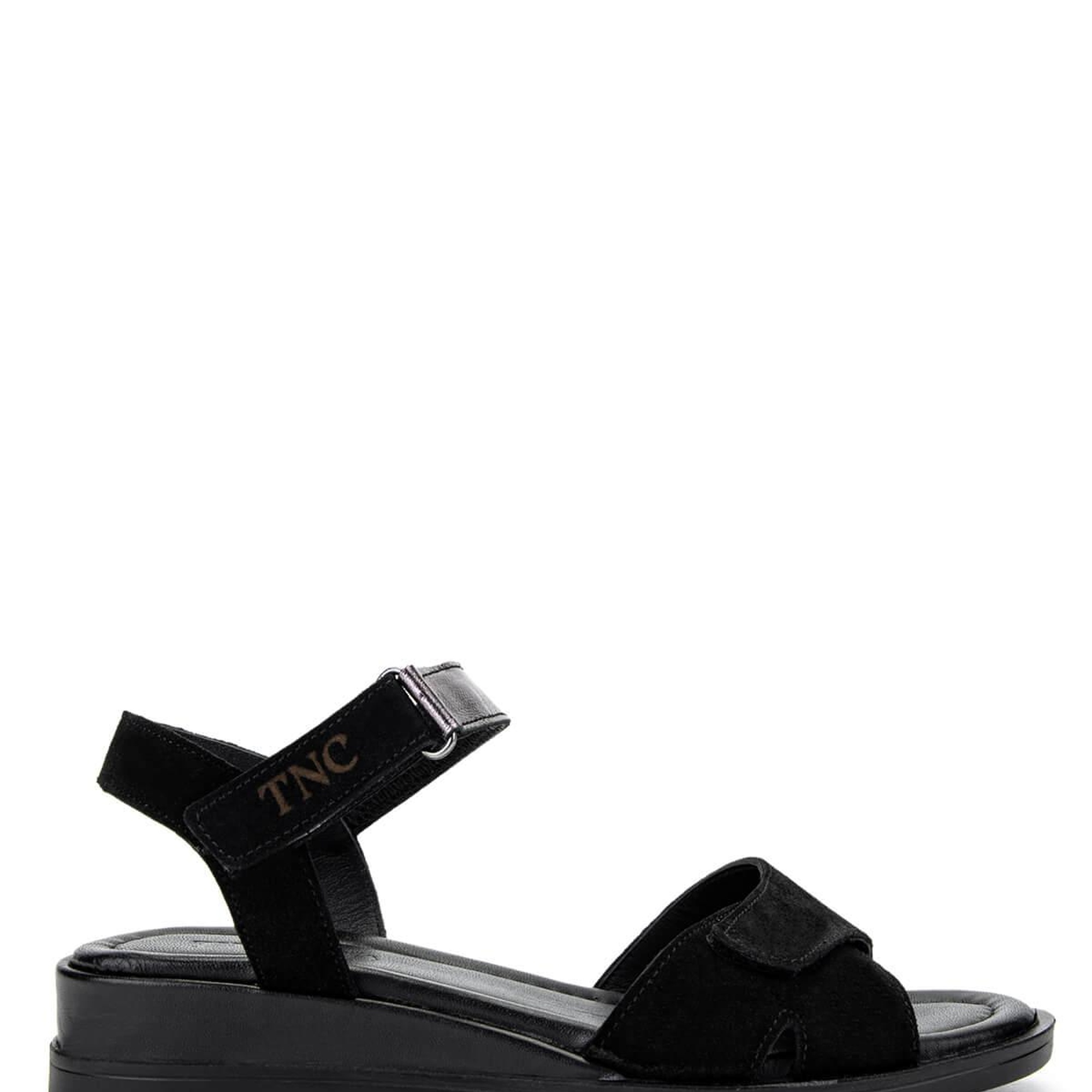 Tamer Tanca Kadın Hakiki Deri Siyah Süet Topuklu Sandalet