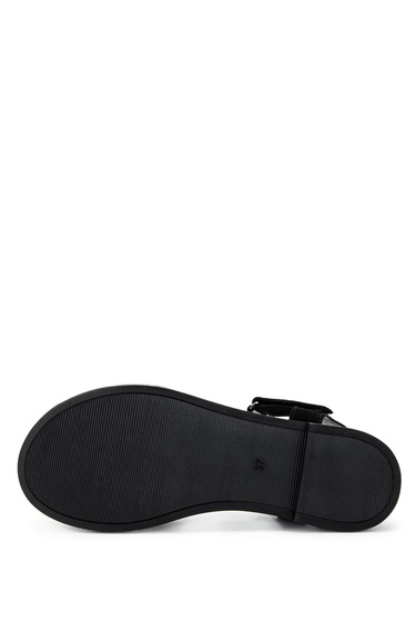  Tamer Tanca Kadın Hakiki Deri Siyah Süet Topuklu Sandalet