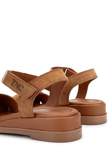  Tamer Tanca Kadın Hakiki Deri Tütün Süet Topuklu Sandalet