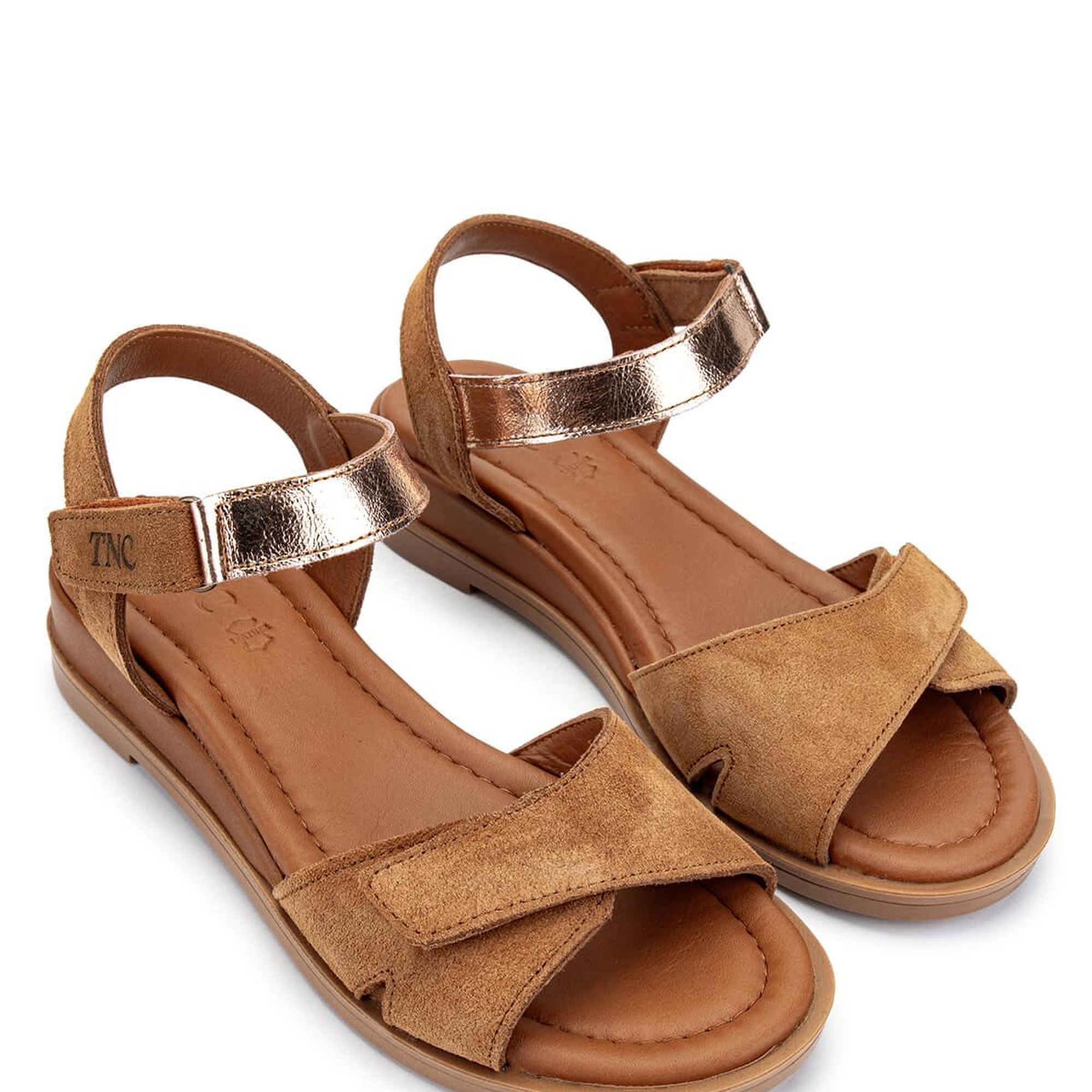 Tamer Tanca Kadın Hakiki Deri Tütün Süet Topuklu Sandalet