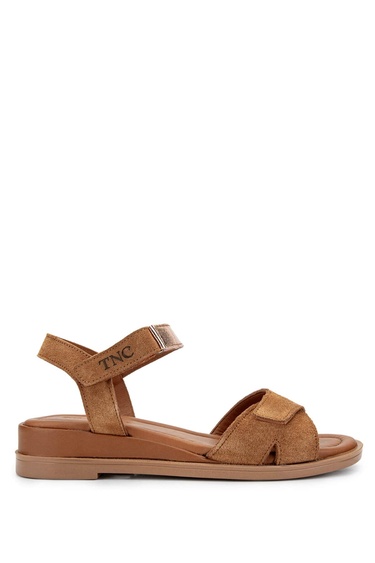  Tamer Tanca Kadın Hakiki Deri Tütün Süet Topuklu Sandalet