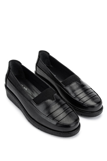  Tamer Tanca Kadın Hakiki Deri Siyah Casual Ayakkabı