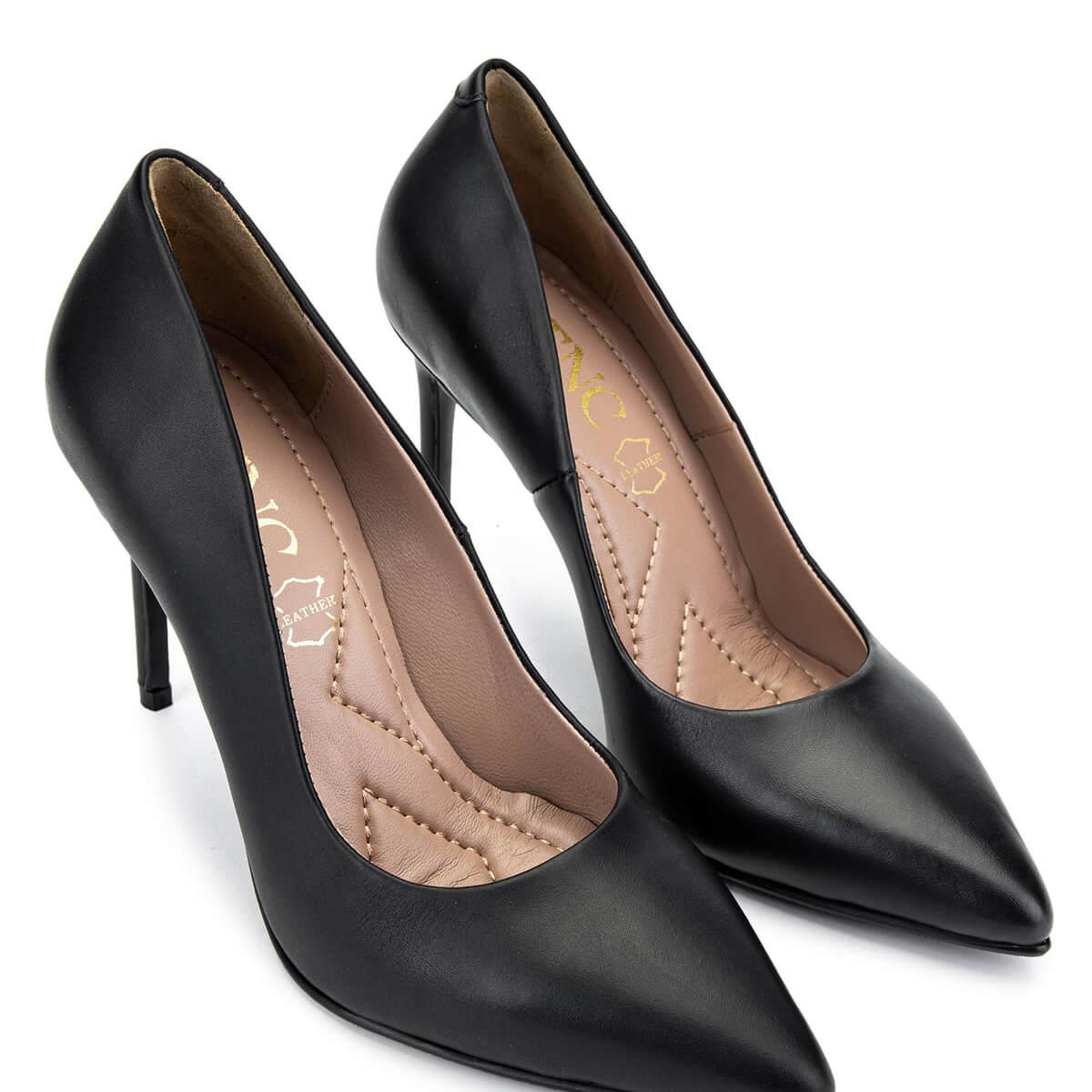 Tamer Tanca Kadın Hakiki Deri Siyah Deri Topuklu Ayakkabı