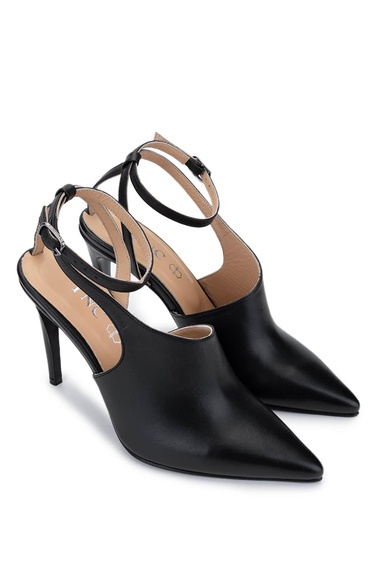  Tamer Tanca Kadın Hakiki Deri Siyah Topuklu Ayakkabı