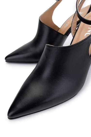  Tamer Tanca Kadın Hakiki Deri Siyah Topuklu Ayakkabı