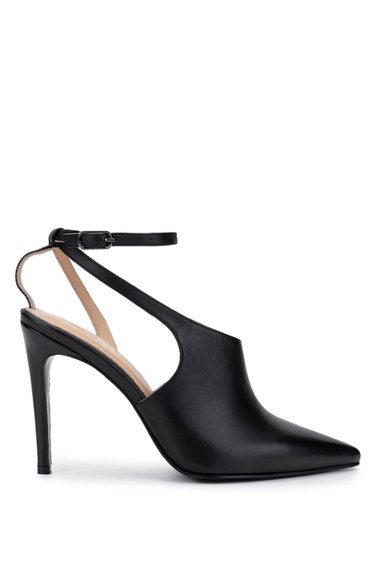  Tamer Tanca Kadın Hakiki Deri Siyah Topuklu Ayakkabı