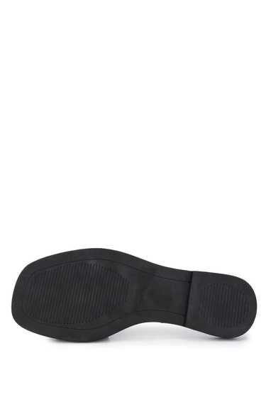  Tamer Tanca Kadın Hakiki Deri Siyah Deri Düz Terlik