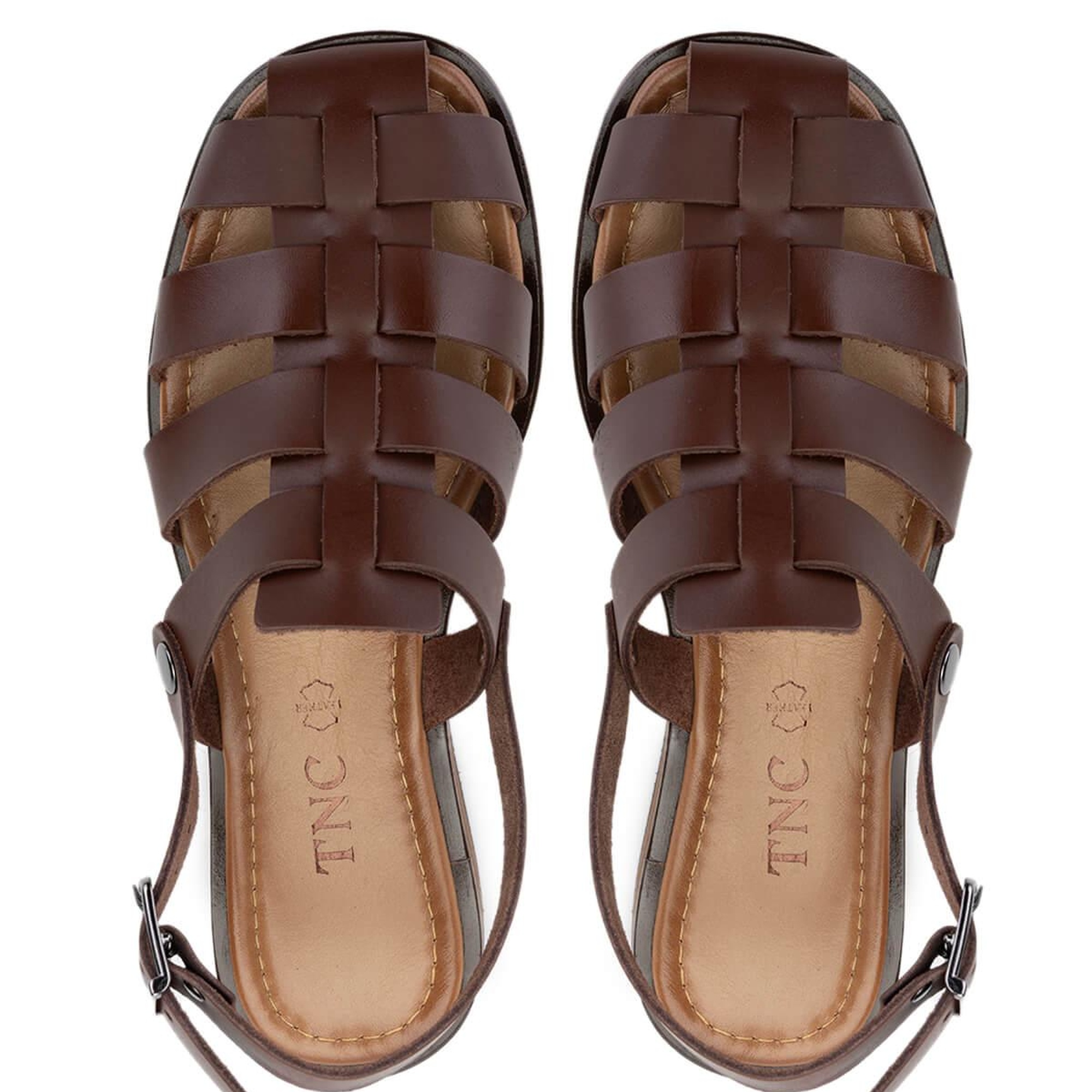 Tamer Tanca Kadın Hakiki Deri Kahverengi Düz Sandalet