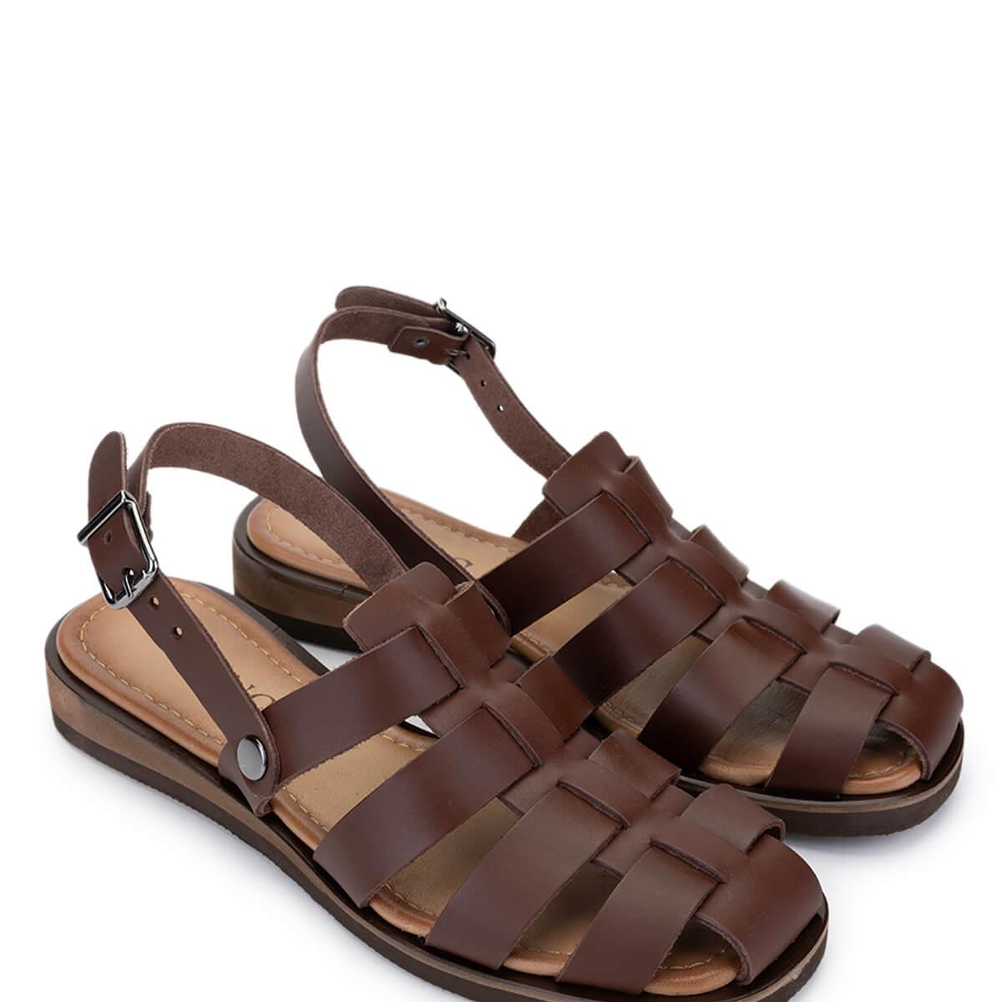 Tamer Tanca Kadın Hakiki Deri Kahverengi Düz Sandalet