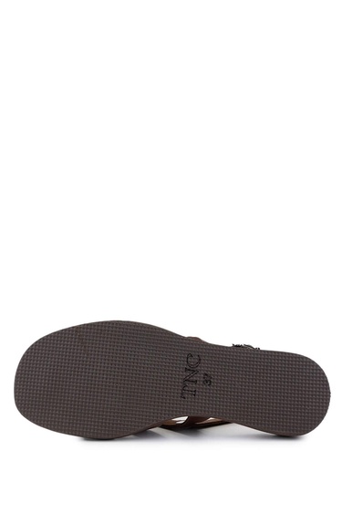  Tamer Tanca Kadın Hakiki Deri Kahverengi Düz Sandalet