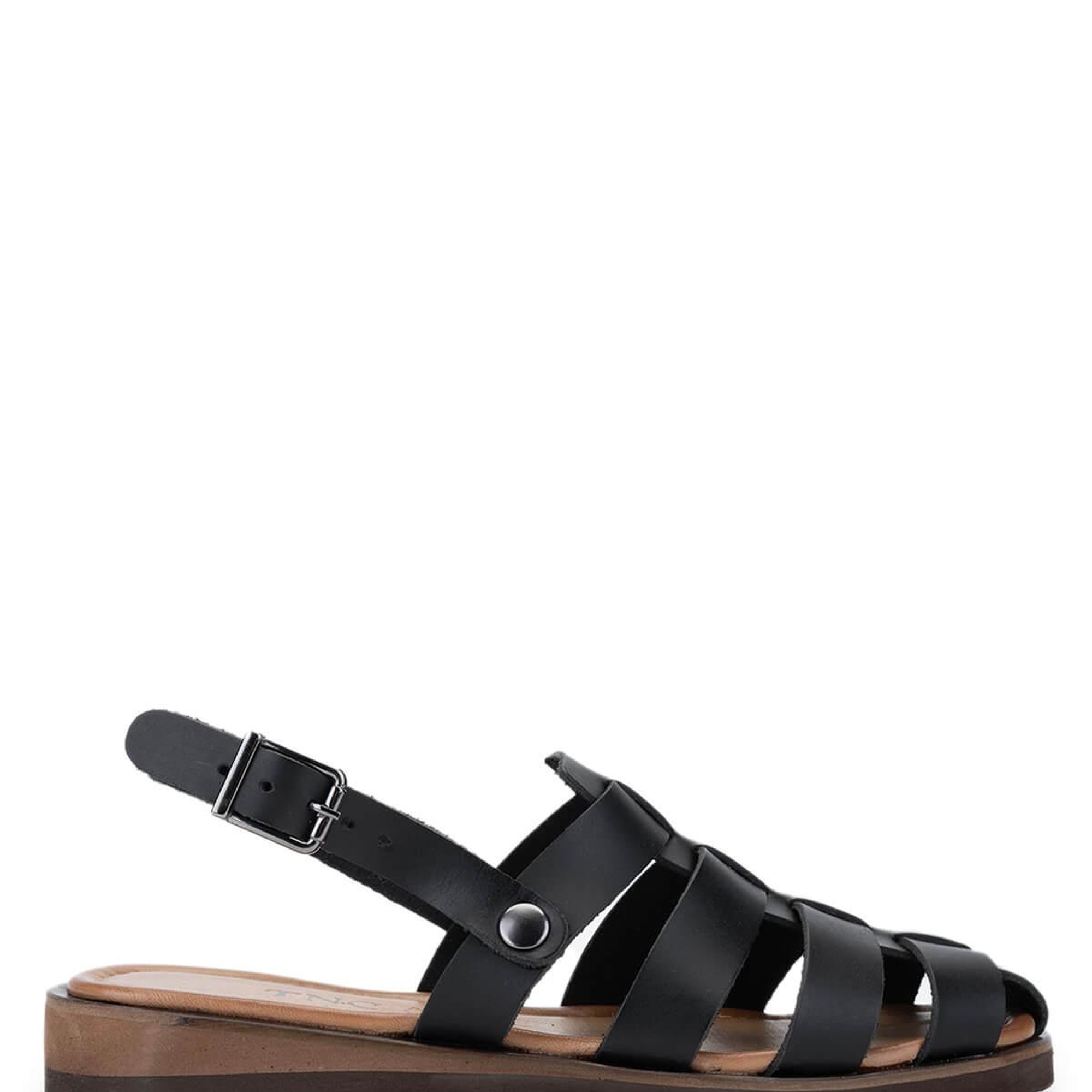 Tamer Tanca Kadın Hakiki Deri Siyah Deri Düz Sandalet