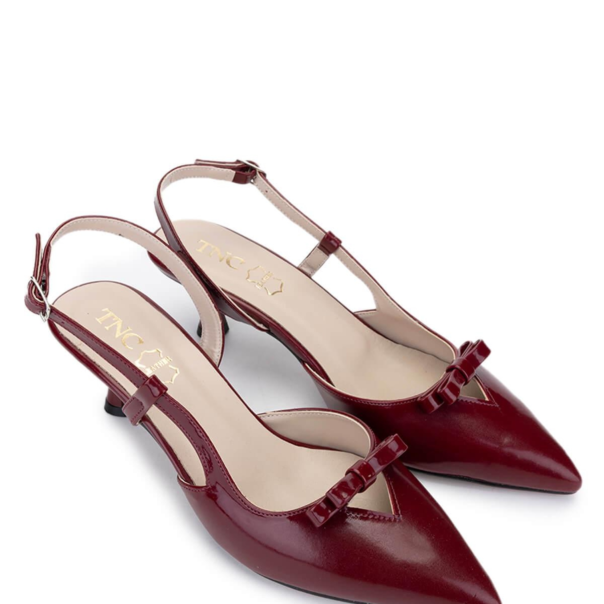Tamer Tanca Kadın Hakiki Deri Bordo Rugan Topuklu Ayakkabı