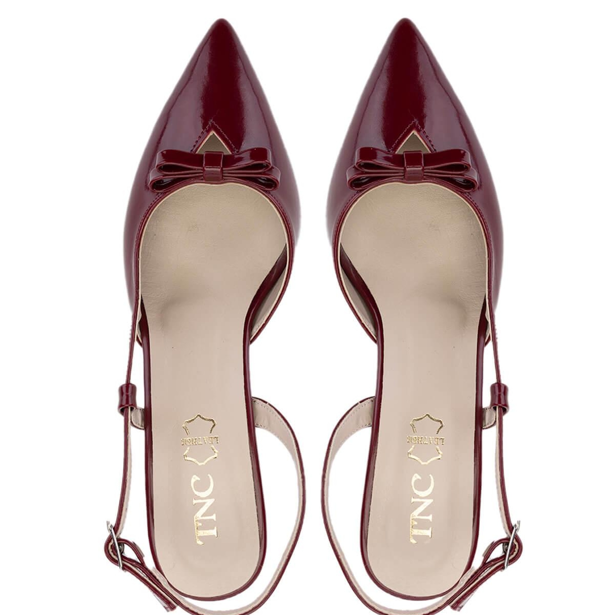 Tamer Tanca Kadın Hakiki Deri Bordo Rugan Topuklu Ayakkabı