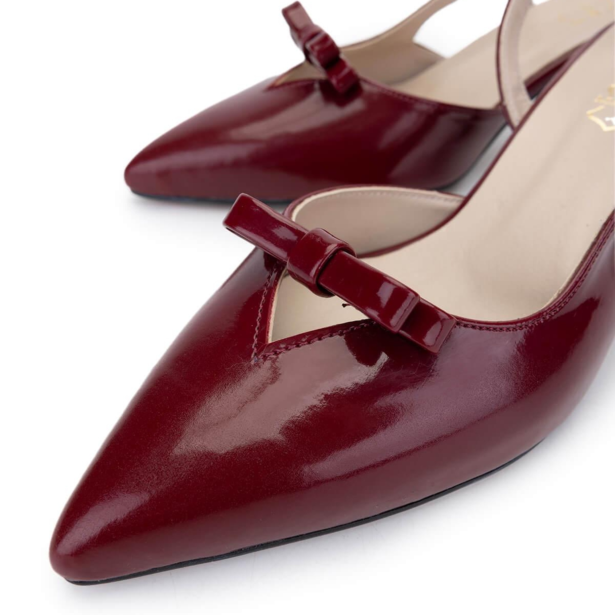 Tamer Tanca Kadın Hakiki Deri Bordo Rugan Topuklu Ayakkabı