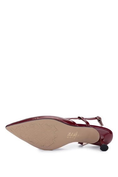  Tamer Tanca Kadın Hakiki Deri Bordo Rugan Topuklu Ayakkabı