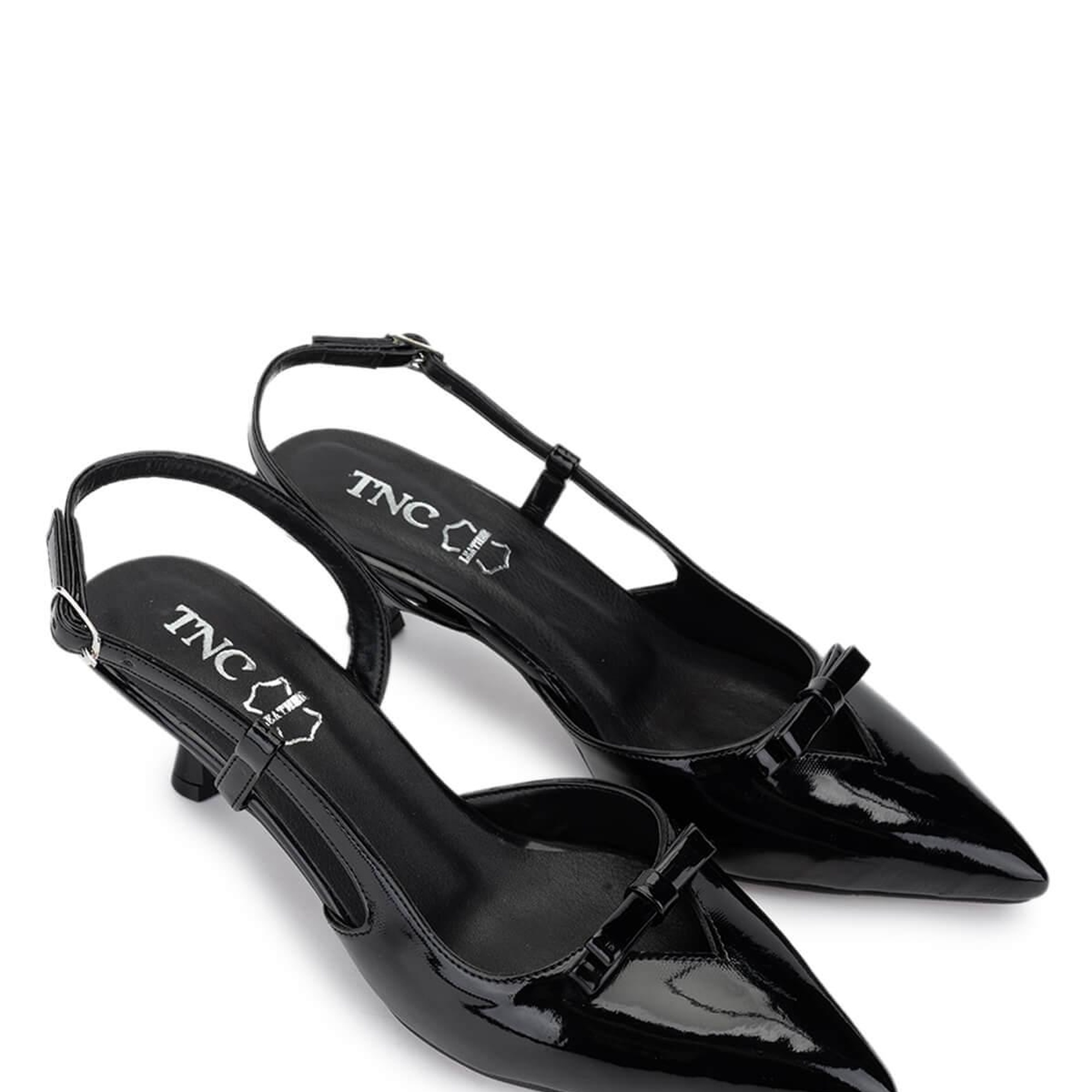 Tamer Tanca Kadın Hakiki Deri Siyah Rugan Topuklu Ayakkabı