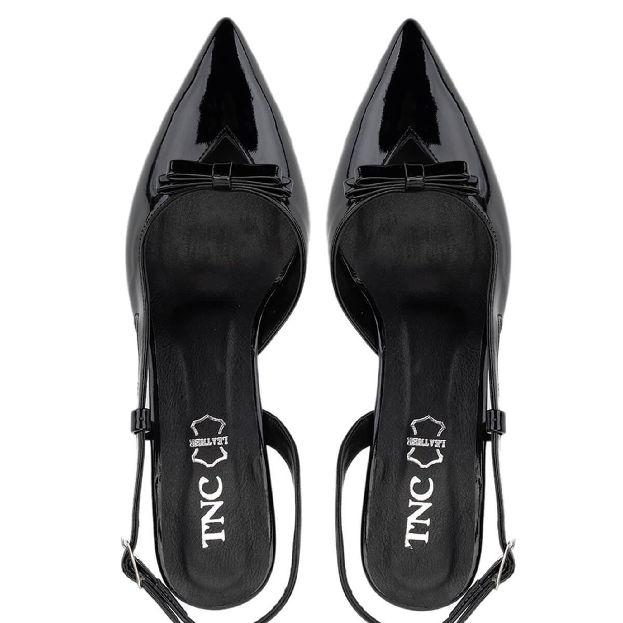 Tamer Tanca Kadın Hakiki Deri Siyah Rugan Topuklu Ayakkabı