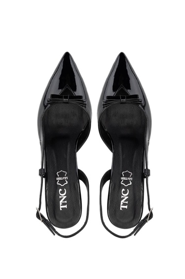  Tamer Tanca Kadın Hakiki Deri Siyah Rugan Topuklu Ayakkabı