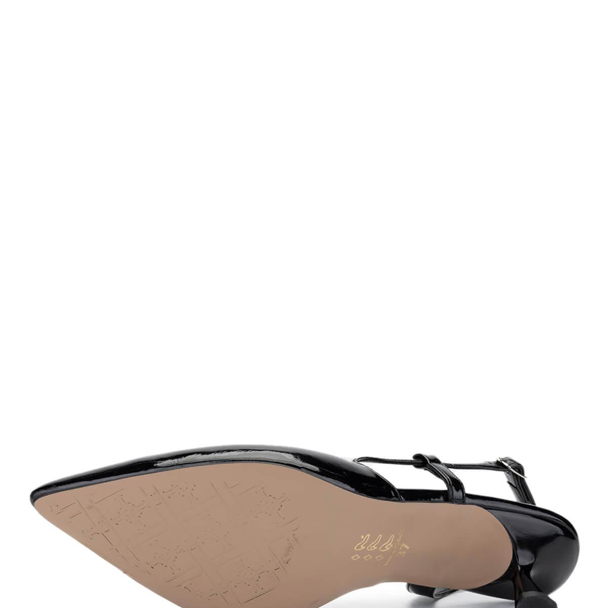 Tamer Tanca Kadın Hakiki Deri Siyah Rugan Topuklu Ayakkabı