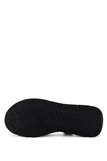  Tamer Tanca Kadın Hakiki Deri Siyah Deri Düz Sandalet