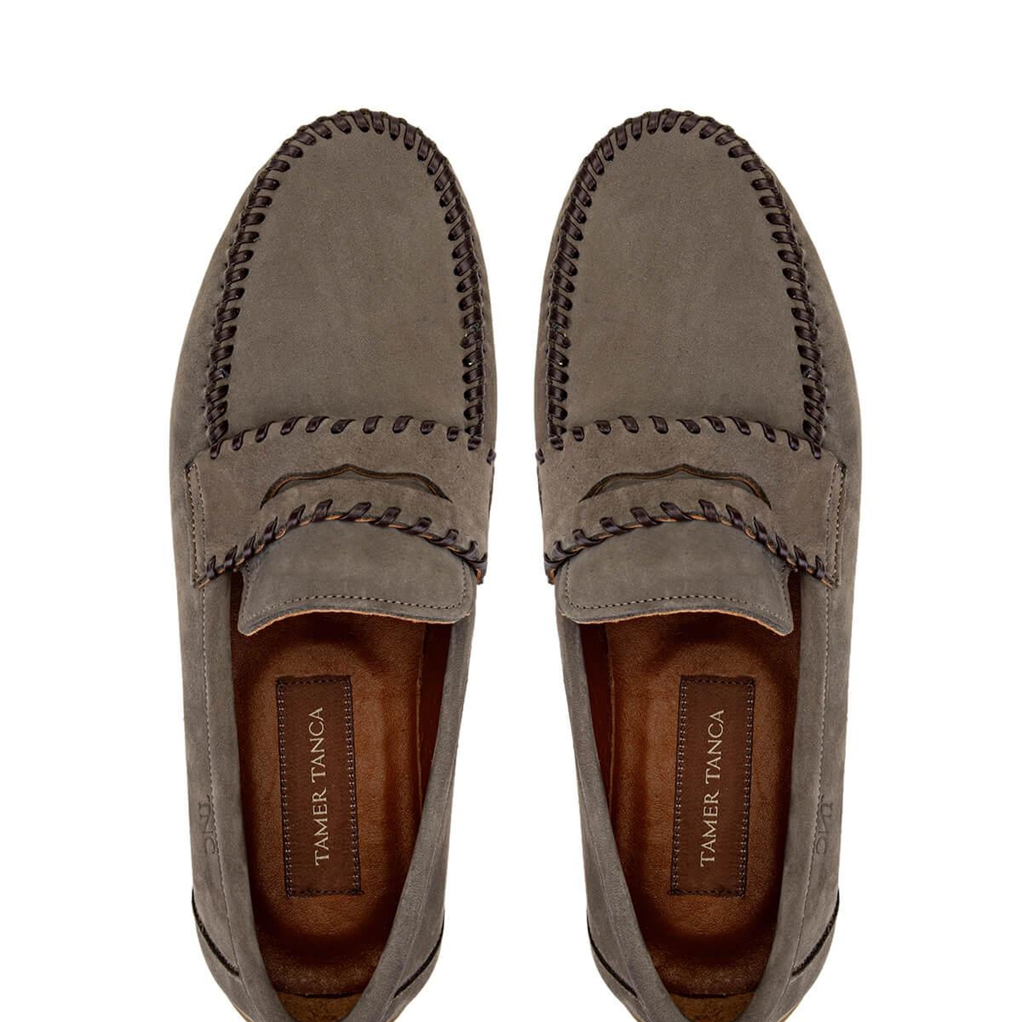 Tamer Tanca Erkek Hakiki Deri Vizon Nubuk Loafer Ayakkabı