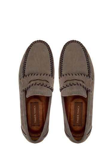  Tamer Tanca Erkek Hakiki Deri Vizon Nubuk Loafer Ayakkabı