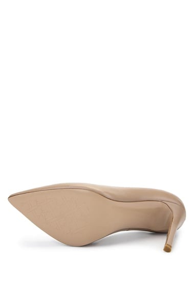  Tamer Tanca Kadın Hakiki Deri Bej Topuklu Ayakkabı