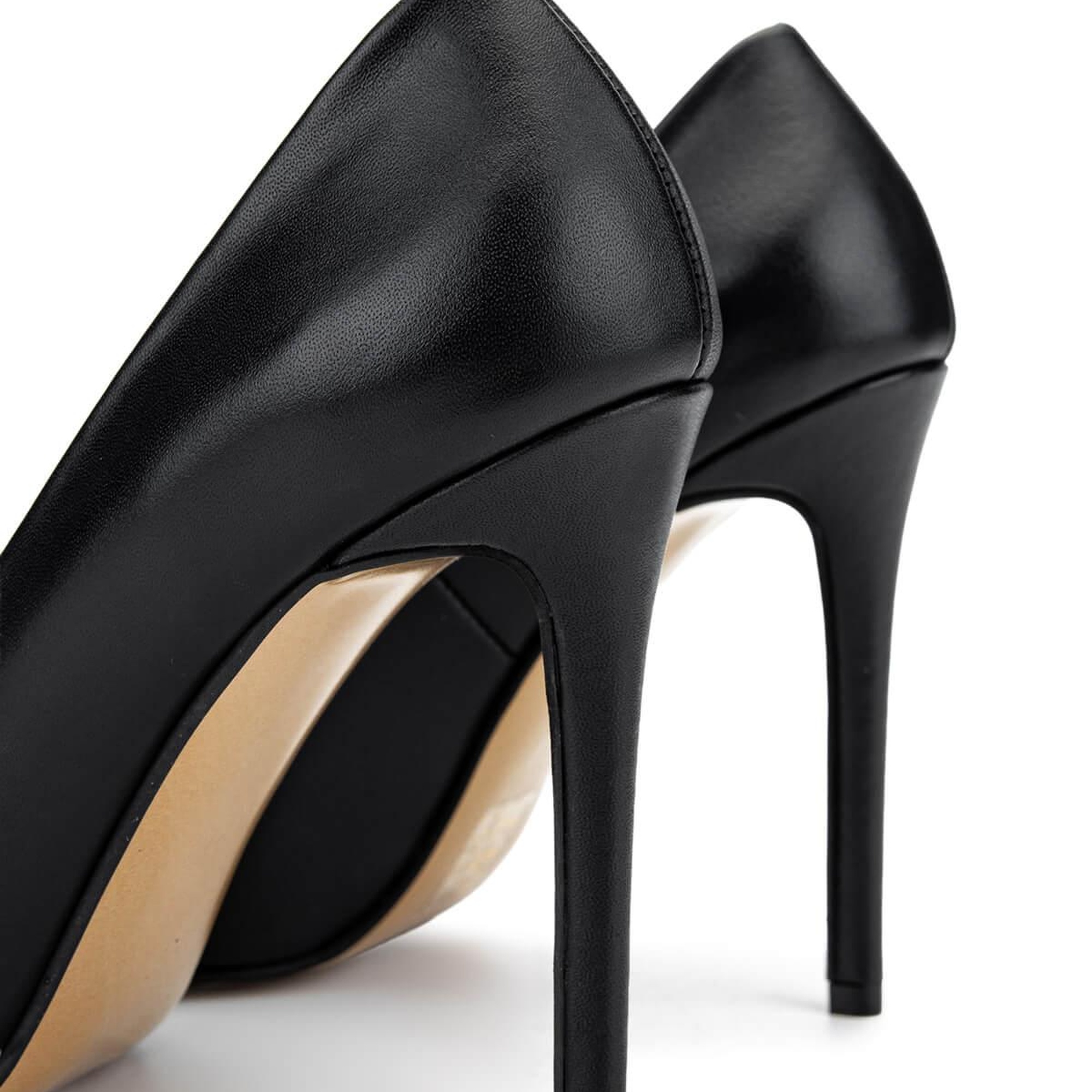 Tamer Tanca Kadın Hakiki Deri Siyah Deri Topuklu Ayakkabı