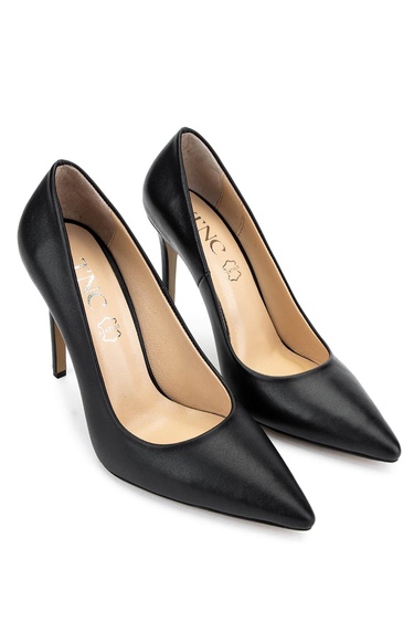  Tamer Tanca Kadın Hakiki Deri Siyah Deri Topuklu Ayakkabı