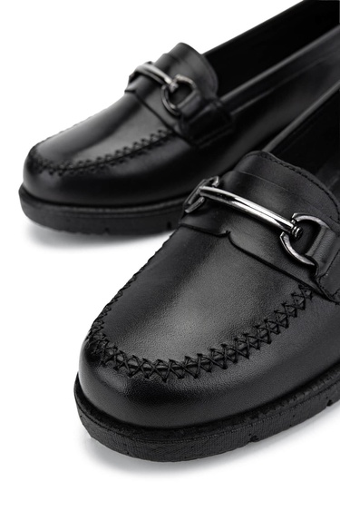  Tamer Tanca Kadın Hakiki Deri Siyah Deri Casual Ayakkabı