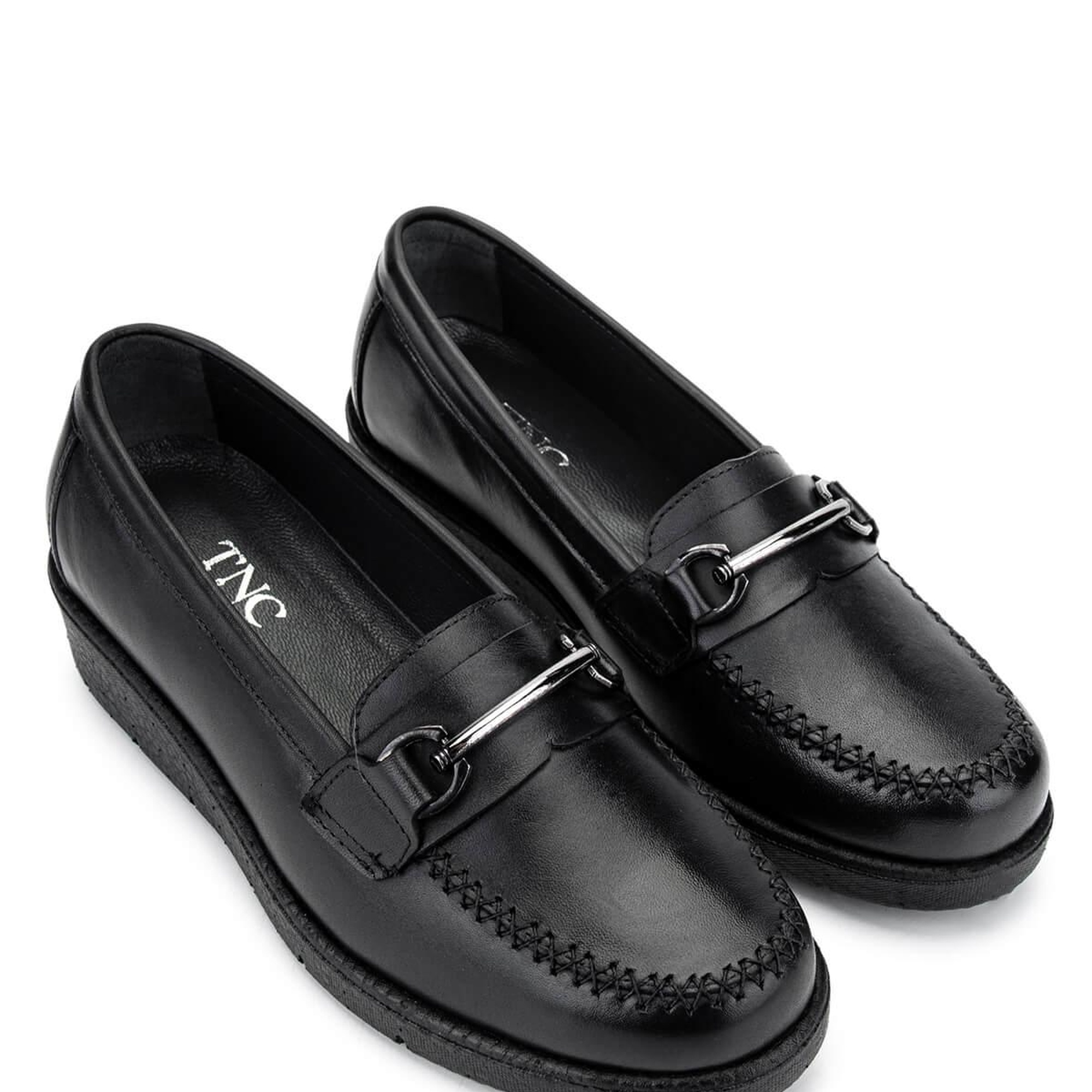 Tamer Tanca Kadın Hakiki Deri Siyah Deri Casual Ayakkabı