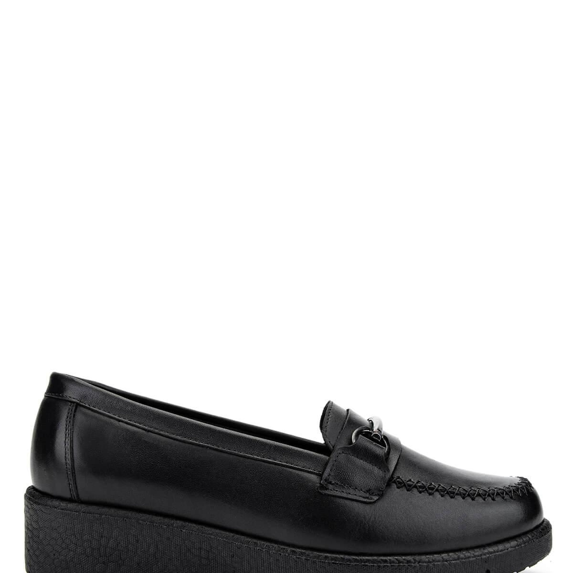 Tamer Tanca Kadın Hakiki Deri Siyah Deri Casual Ayakkabı