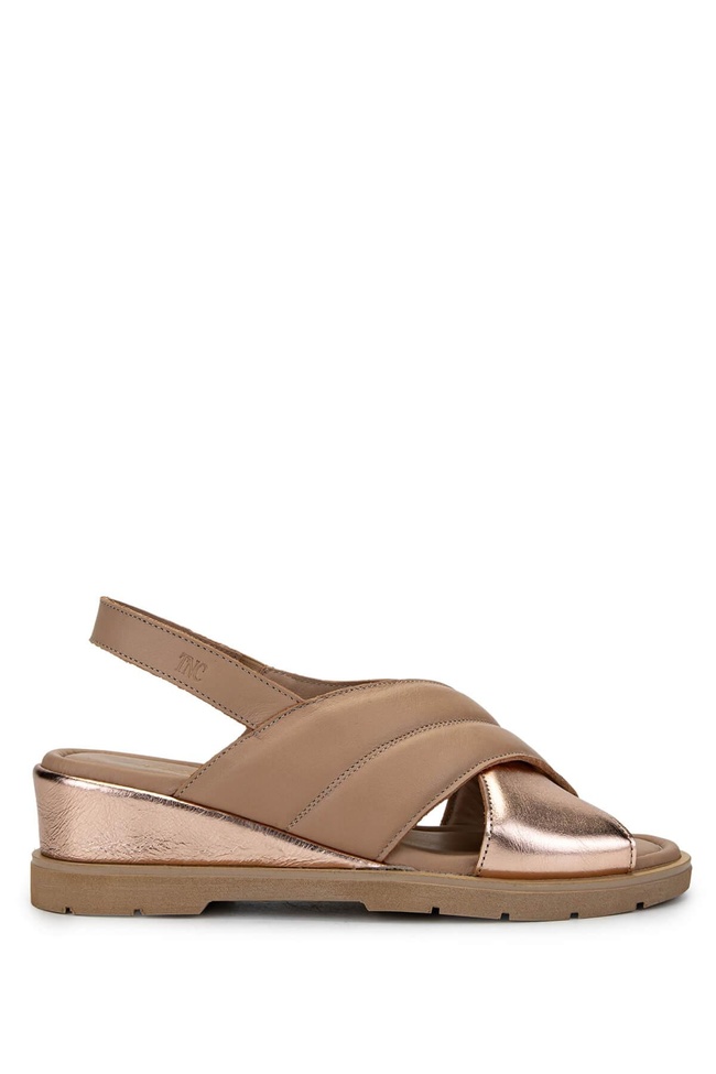  Tamer Tanca Kadın Hakiki Deri Nude Topuklu Sandalet