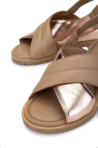  Tamer Tanca Kadın Hakiki Deri Nude Topuklu Sandalet