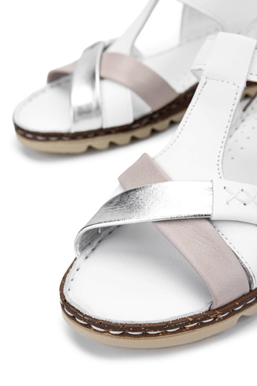  Tamer Tanca Kadın Hakiki Deri Beyaz Düz Sandalet