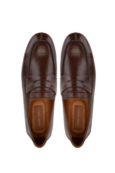  Tamer Tanca Erkek Hakiki Deri Kahverengi Loafer Ayakkabı