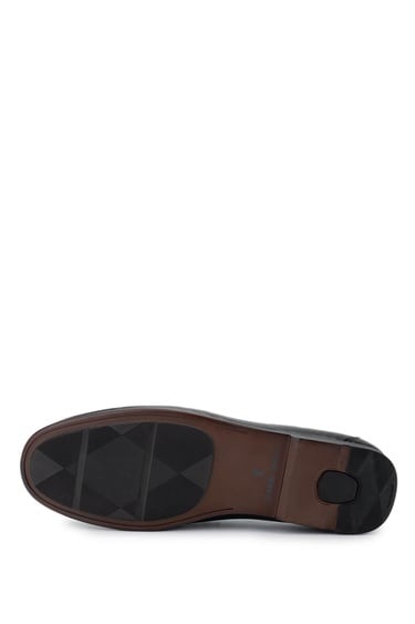  Tamer Tanca Erkek Hakiki Deri Siyah Deri Loafer Ayakkabı