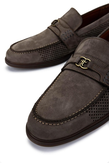  Tamer Tanca Erkek Hakiki Deri Vizon Nubuk Loafer Ayakkabı